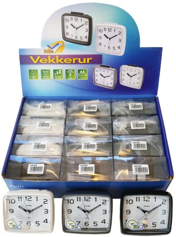 Vekkerur SQ879S display 12 pk. Ass farge, stille
