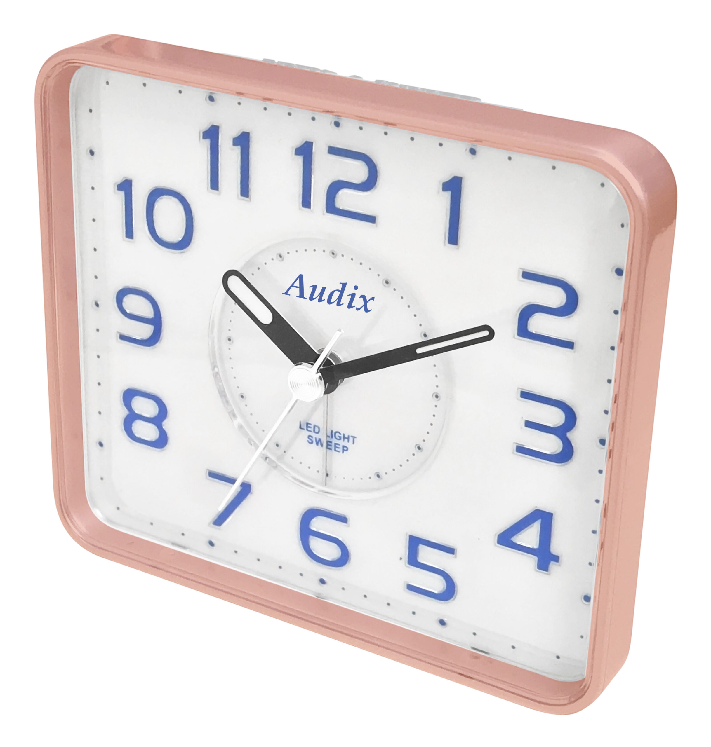 Vekkerur SQ882B-SP firkant Rose, LED-lys, stille
