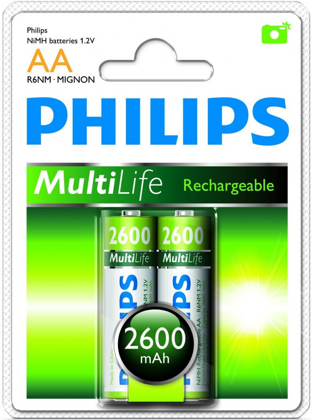 Oppladbart batteri AA 2-pk 2600mAh R6B2B260/10