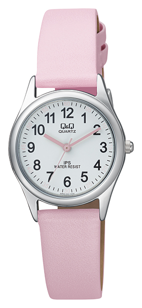 Dameur QQ hvit skive tall, rosa rem